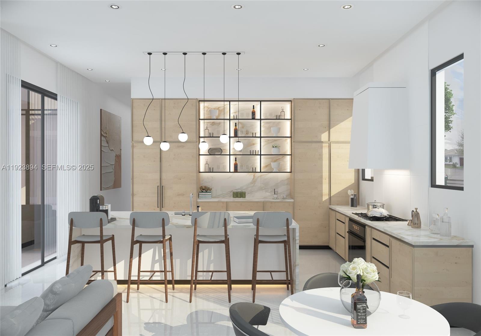 8275 Southwest 93rd Street Miami, FL 33156 - Photo 3 of 47 a kitchen with a table chairs stove and white cabinets