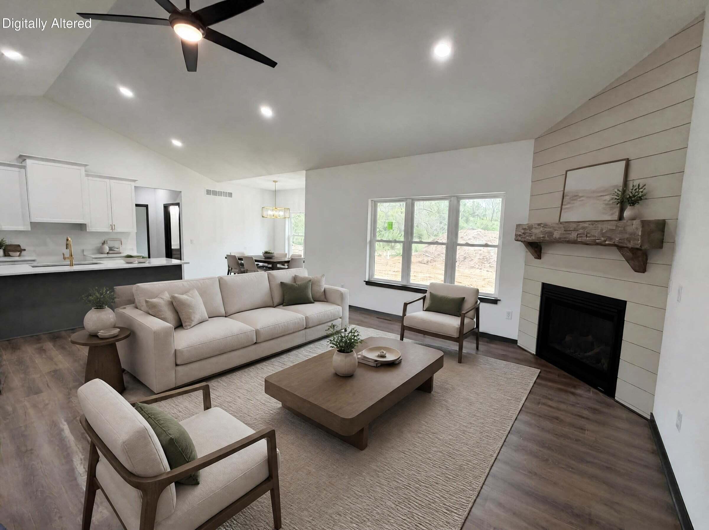 2377 Wallace Lake Road Trenton, WI 53090 - Photo 11 of 34 Virtually Staged Open Concept Living Area/Kitchen