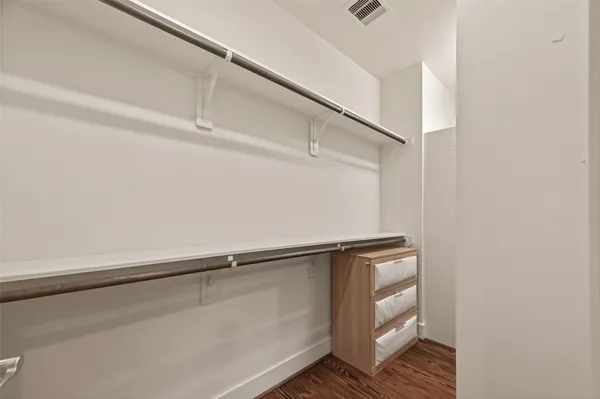 a close view of closet