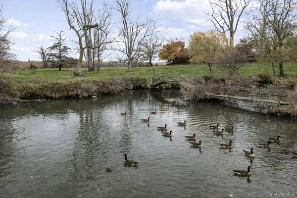 a view of a lake with houses