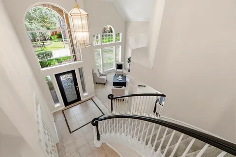 a view of front door with workspace