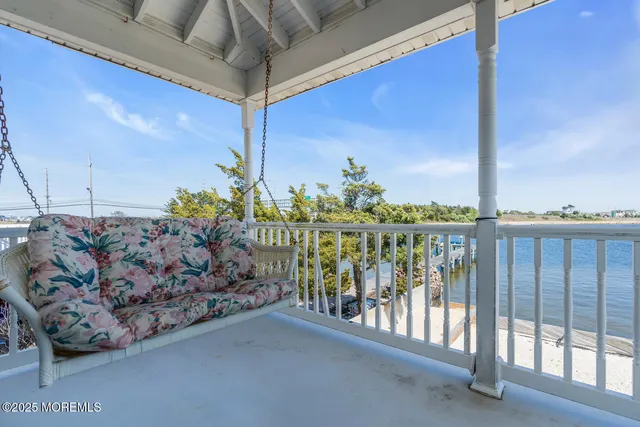 a view of a terrace with seating area