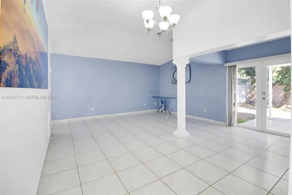 a view of livingroom with hallway