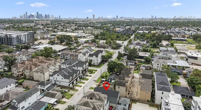 an aerial view of a city