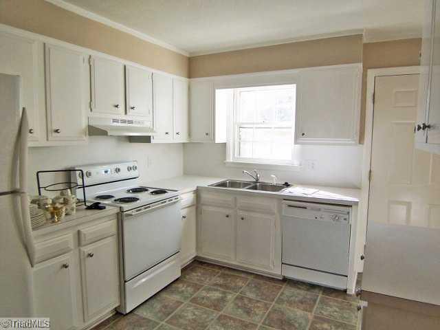 1007 Robin Hood Road, Unit B High Point, NC 27262 - Photo 2 of 10 Kitchen. Large roomy kitchen has island and dining area. You will enjoy the fresh new paint. Refrigerator remains.