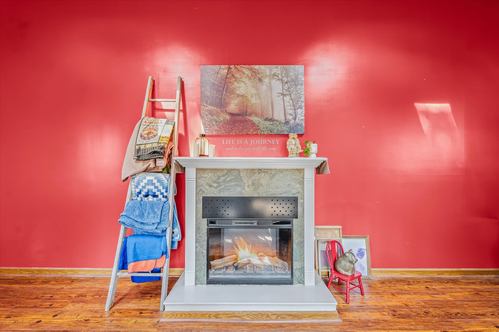 217 North Main Street Roberts, IL 60962 - Photo 13 of 36 a living room with furniture and a fireplace