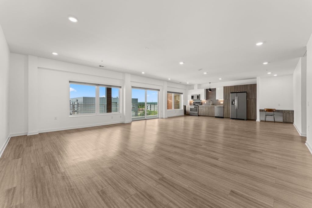 4361 South Congress Avenue, Unit 514 Austin, TX 78745 - Photo 6 of 28 a view of a livingroom with furniture and wooden floor
