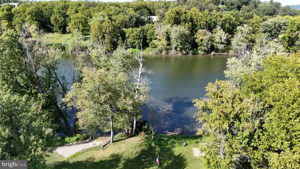 a view of a lake with a mountain