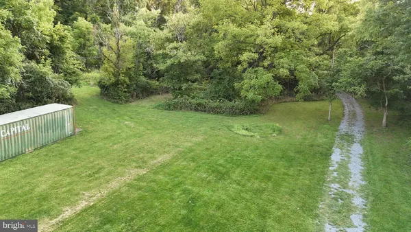 a view of a lake from a yard