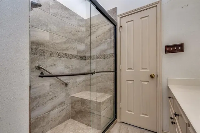 a bathroom with a shower