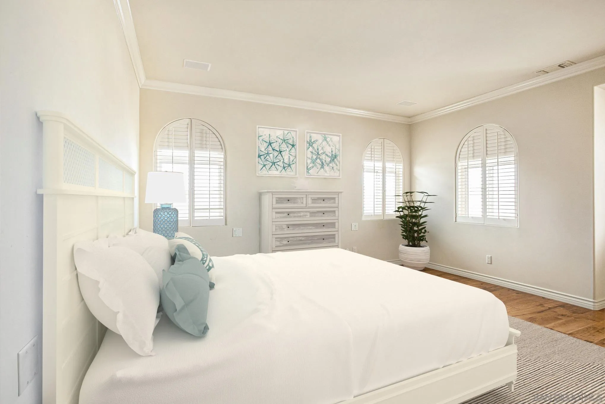 34 The Point Coronado, CA 92118 - Photo 36 of 71 a bedroom with a bed and a window