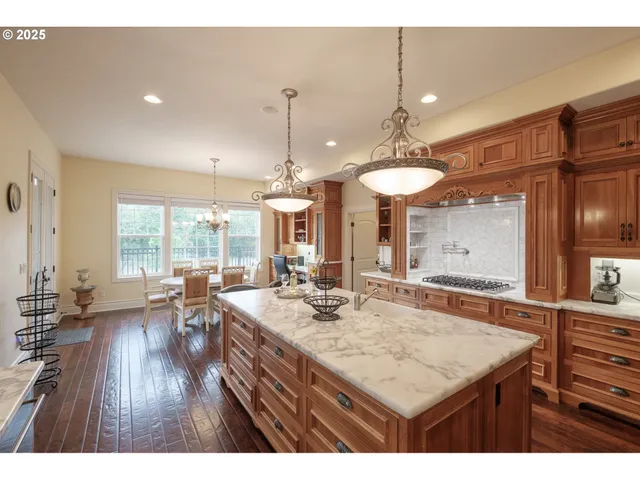 a view of a living room and dining room