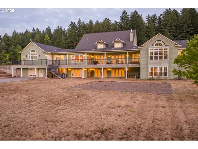 a view of a house with a mountain