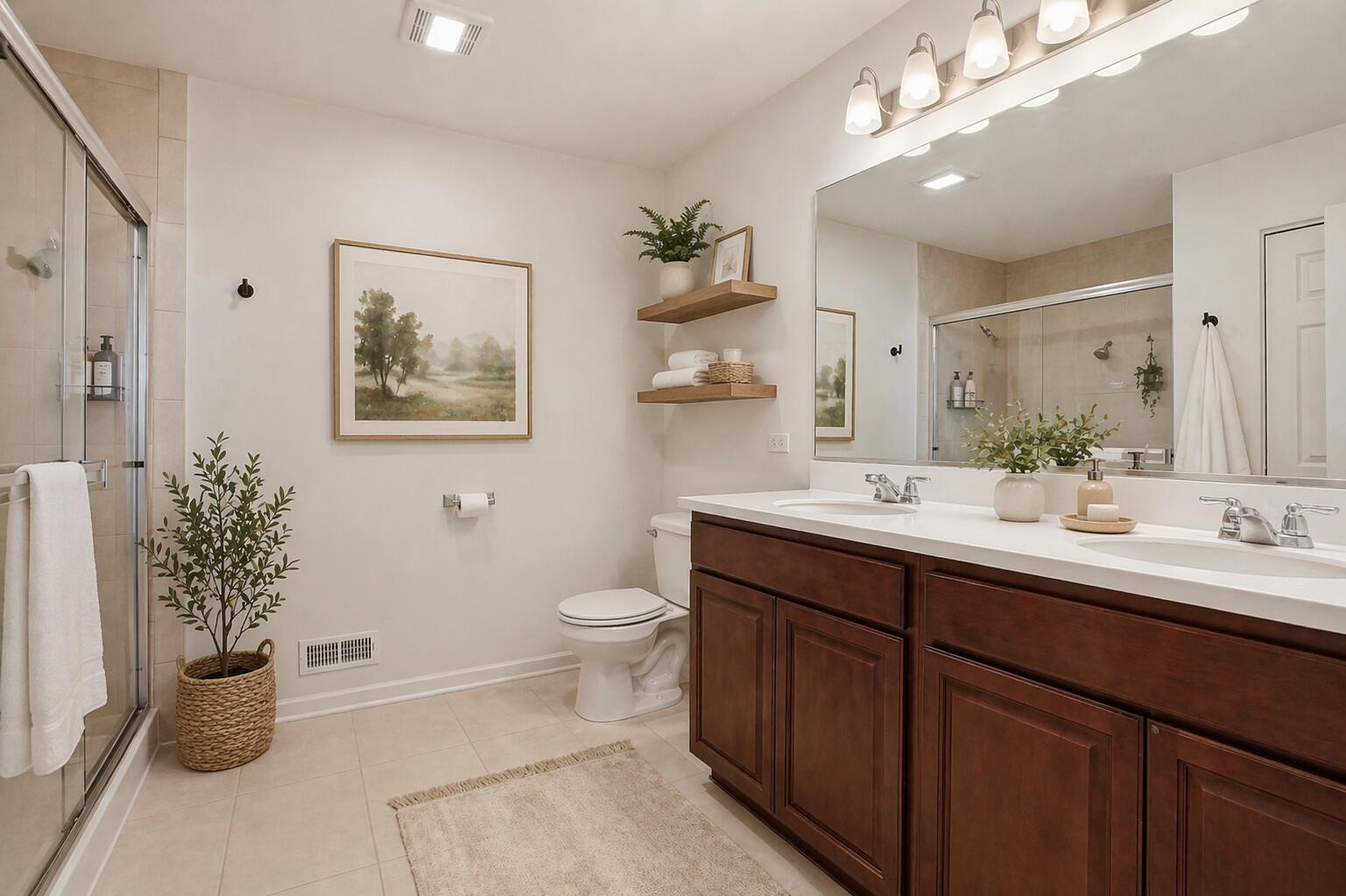 10322 Adler Cove St. John, IN 46373 - Photo 20 of 26 a bathroom with a toilet sink and mirror