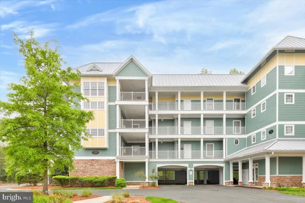 a front view of a multi story building