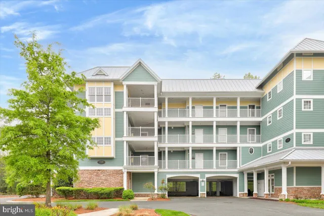 a front view of a multi story building