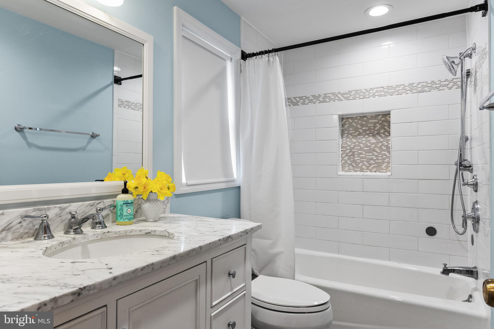201 Hamilton Road Marlton, NJ 08053 - Photo 29 of 50 a bathroom with a granite countertop sink a toilet and shower