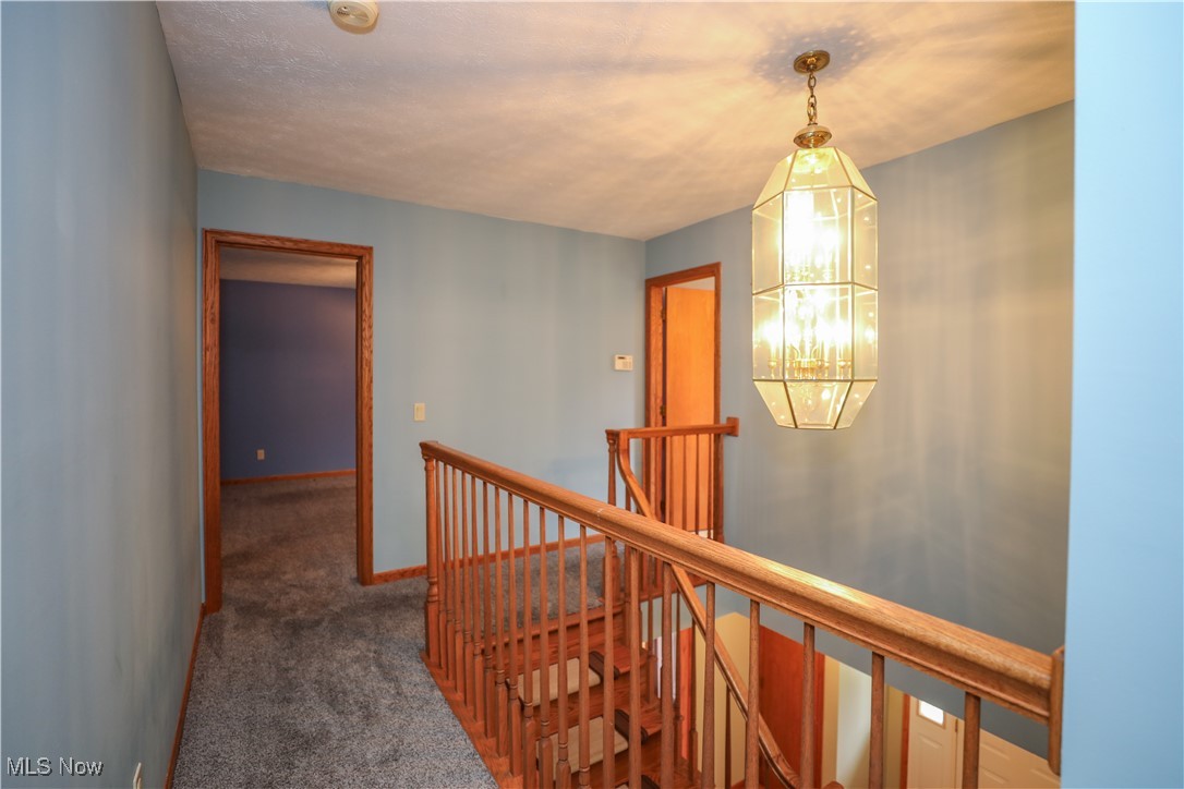 12565 Alpha Road Hiram, OH 44234 - Photo 30 of 50 Hallway featuring an upstairs landing, baseboards, and carpet floors