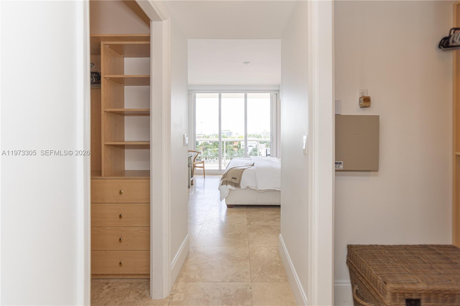 9595 Collins Avenue, Unit N6F Surfside, FL 33154 - Photo 24 of 26 a view of a bedroom from the hallway