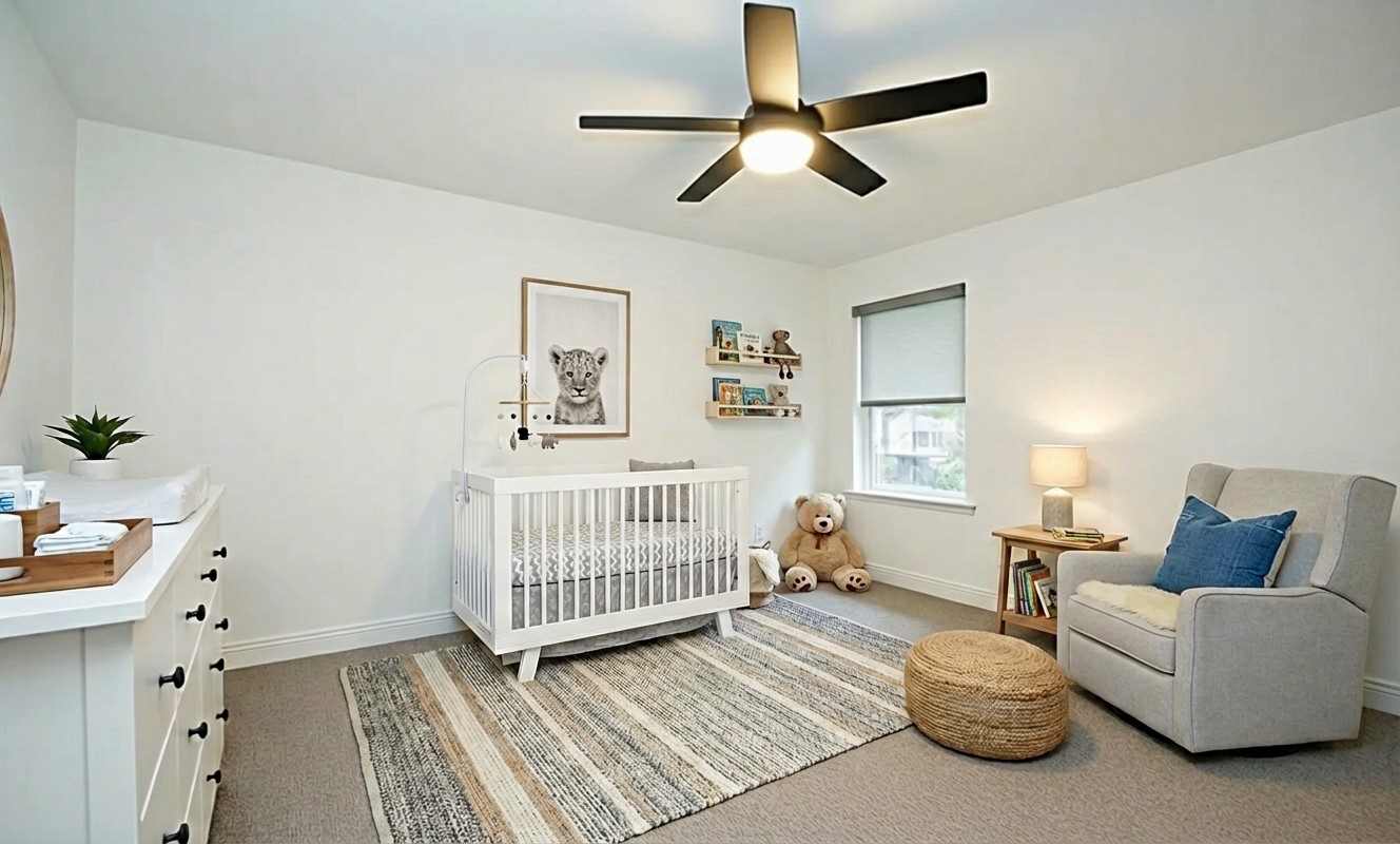 2741 Altissimo Court Spring, TX 77386 - Photo 24 of 30 A spacious secondary bedroom or nursery equipped with a ceiling fan and a large window for plenty of natural light! *photo is virtually staged*