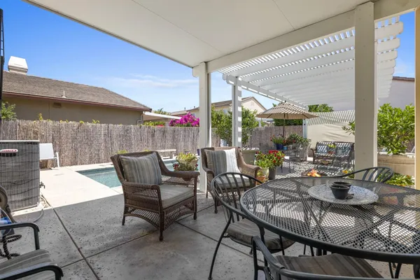 a outdoor space with furniture