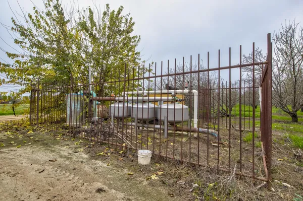 a view of a wrought iron fences