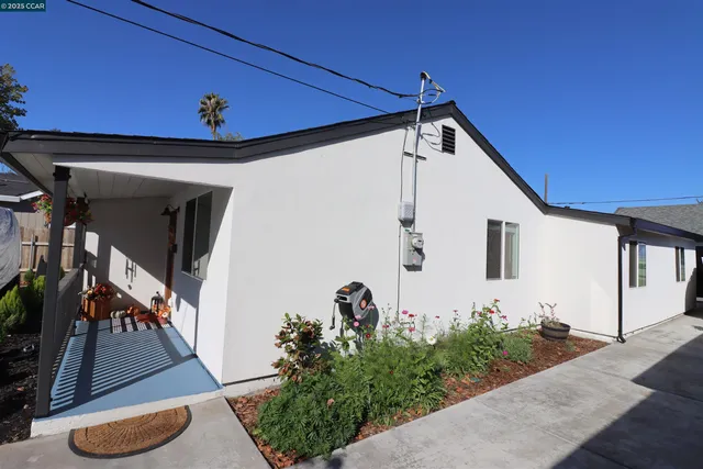 a front view of a house with shower