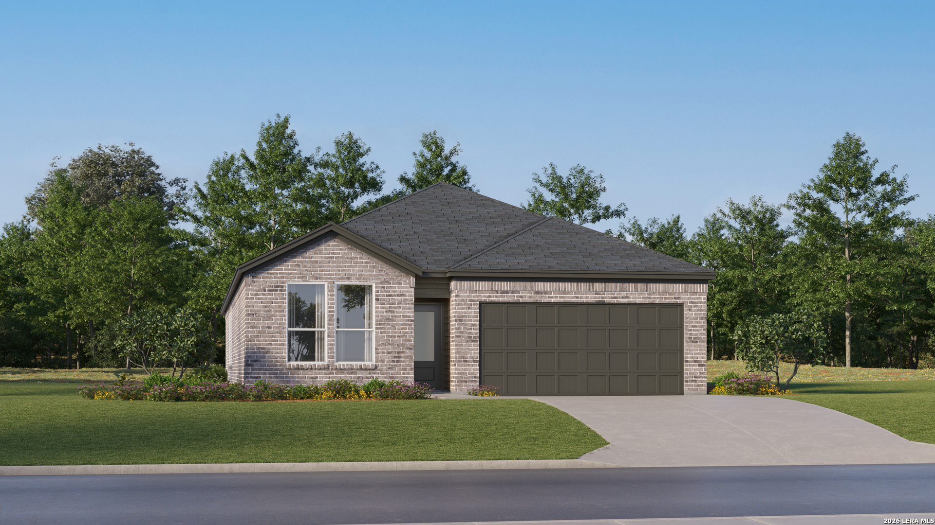 14841 Quartz Cove Elmendorf, TX 78112 - Photo 2 of 36 a front view of a house with a garden and yard