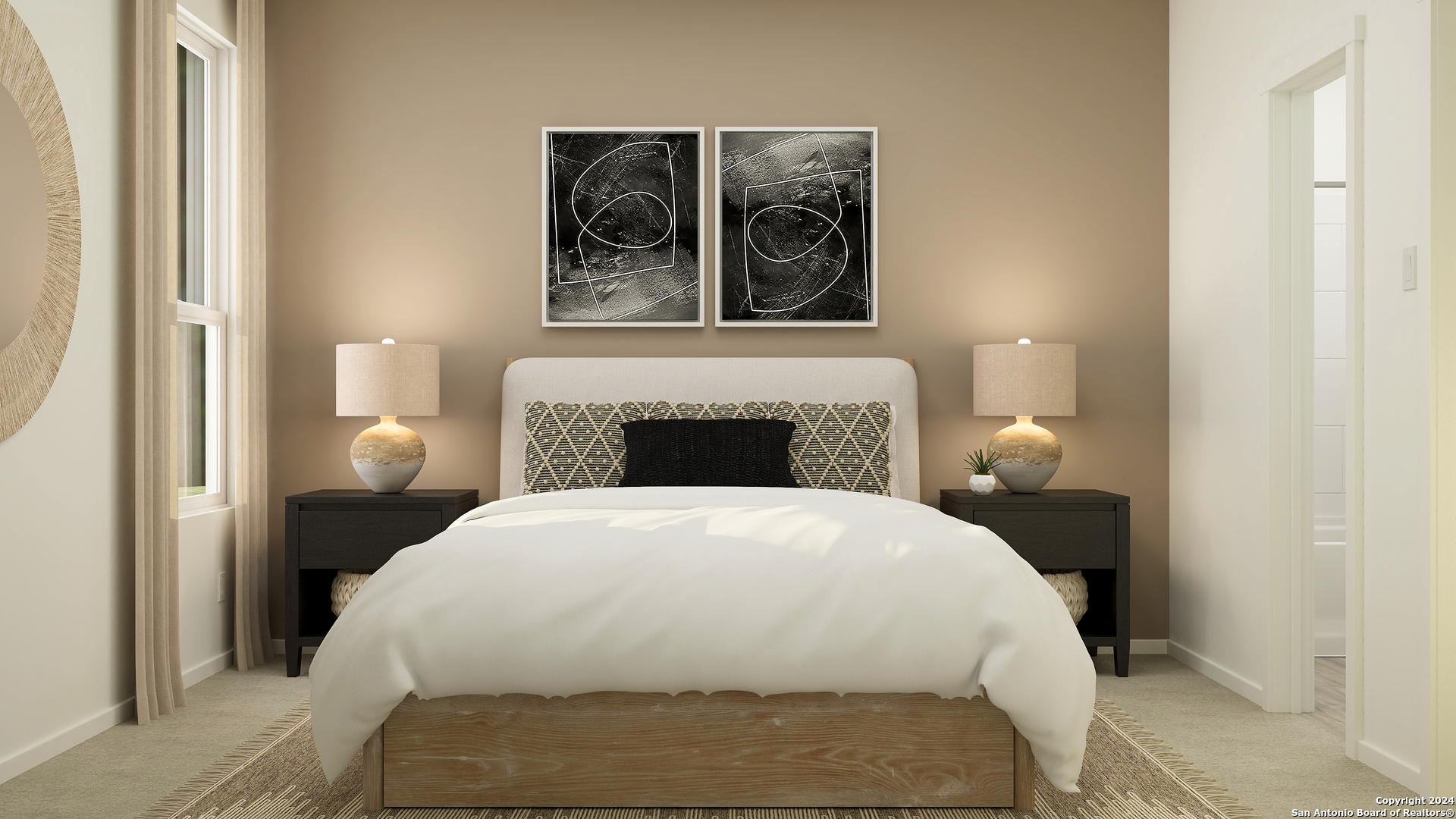 14841 Quartz Cove Elmendorf, TX 78112 - Photo 24 of 36 a bedroom with a bed and a painting on the wall