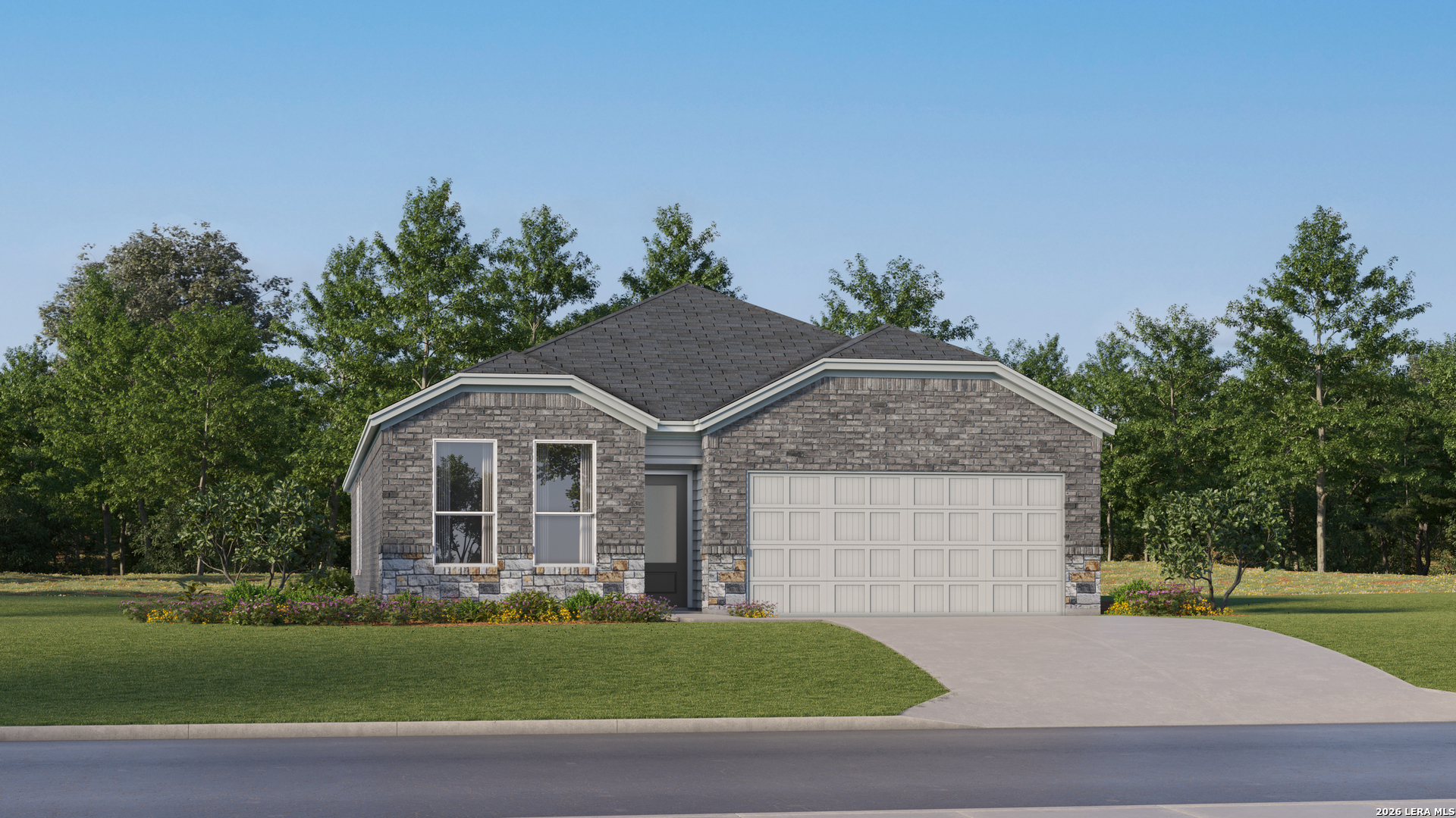 14841 Quartz Cove Elmendorf, TX 78112 - Photo 4 of 36 a front view of a house with a garden