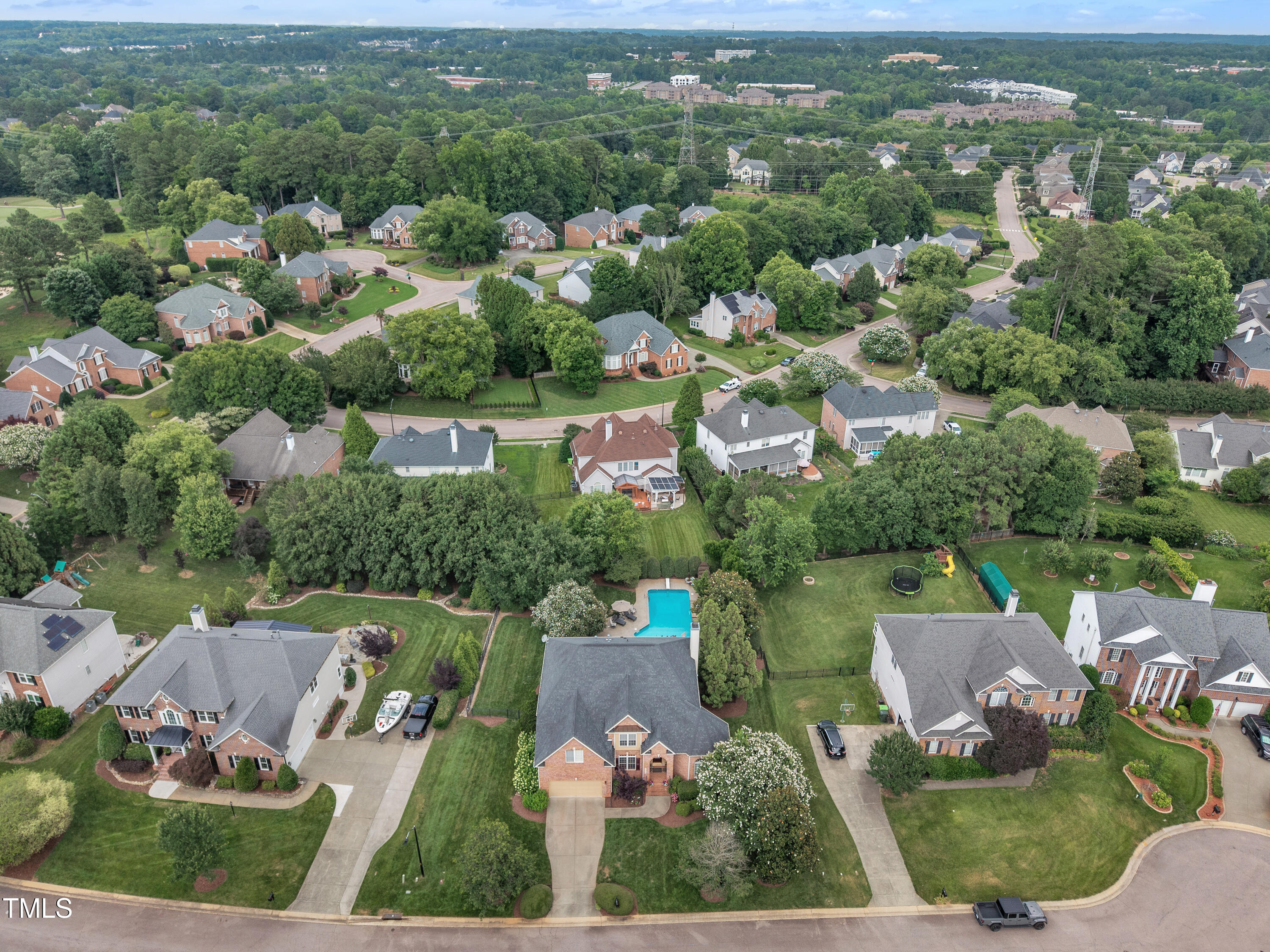 12412 Mayhurst Place Raleigh, NC 27614 - Photo 34 of 38 Aerial - look at that pool!