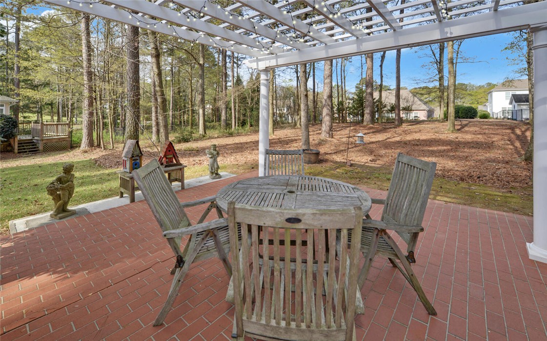 39 Azalea Drive Hartwell, GA 30643 - Photo 39 of 45 This tranquil outdoor space features a spacious brick patio, perfect for relaxing and enjoying the natural surroundings.