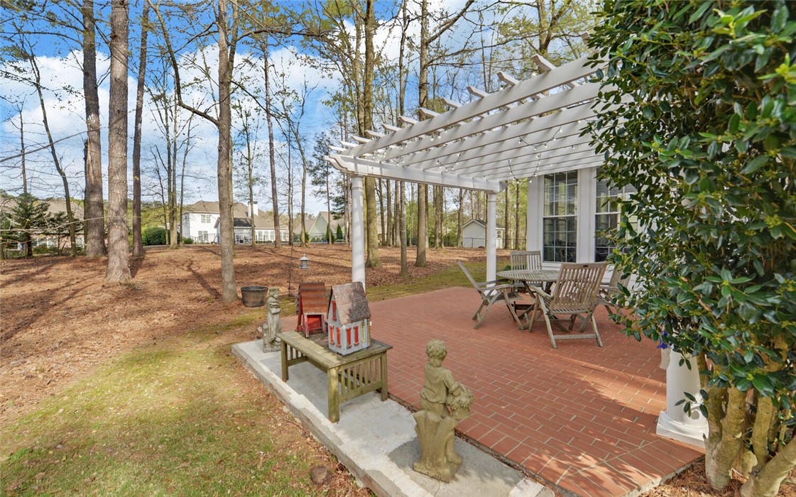 39 Azalea Drive Hartwell, GA 30643 - Photo 40 of 45 Enjoy outdoor moments on this spacious patio, surrounded by natural beauty and a charming pergola.