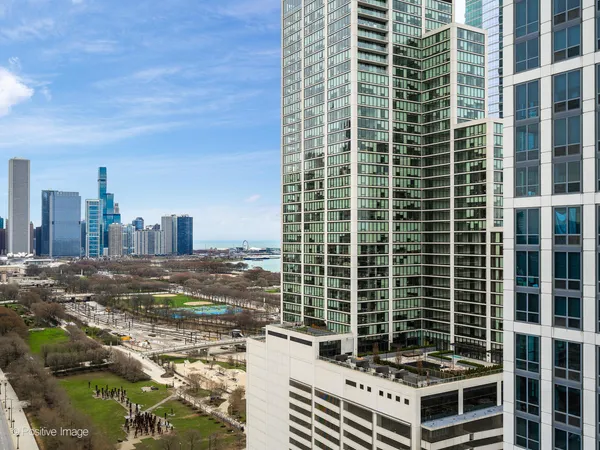 a view of a city view and tall buildings