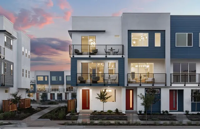 a front view of a building with street