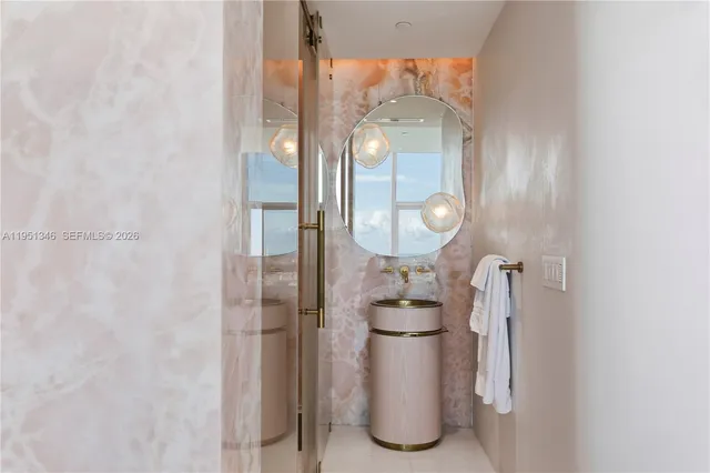 a bedroom with a bed and a walk in closet