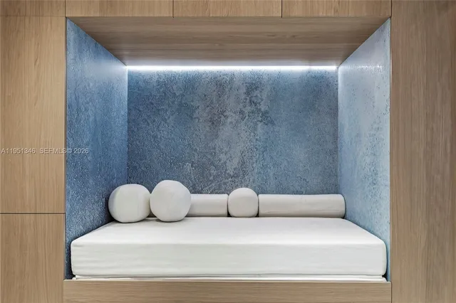 a balcony with furniture and city view