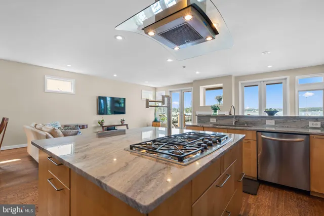 a bedroom with a bed and couch