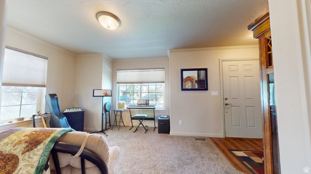 1674 Eastridge Road Price, UT 84501 - Photo 5 of 34 Entry area featuring a paneled door with brushed nickel hardware, wood-finish flooring, and a flush-mount ceiling light fixture
