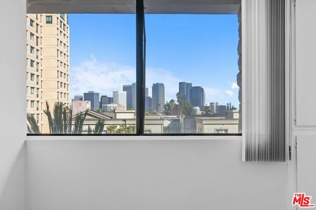 a view of a city from a building