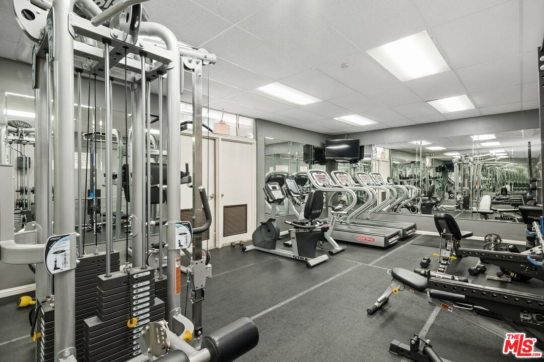 10535 Wilshire Boulevard, Unit 801 Los Angeles, CA 90024 - Photo 42 of 53 a view of a room with gym equipment
