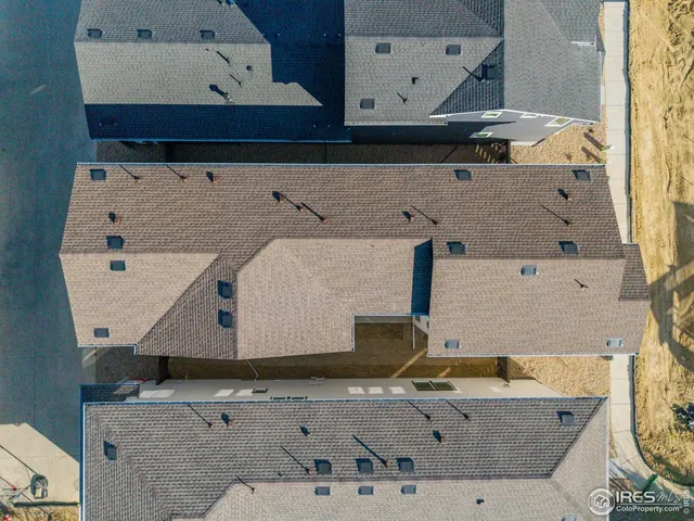 an aerial view of a kitchen