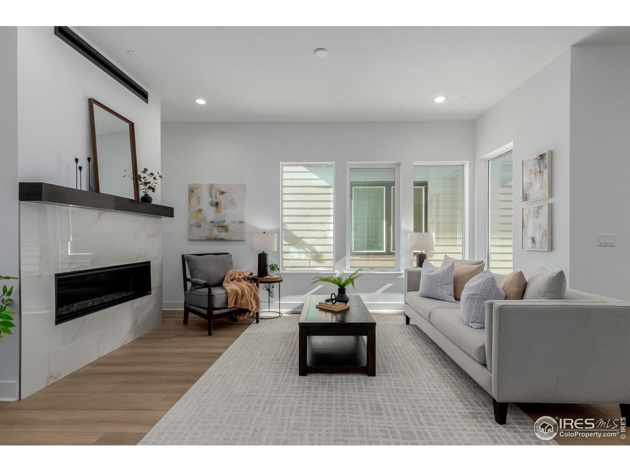 674 Apex Street Erie, CO 80516 - Photo 9 of 47 a living room with furniture and a fireplace