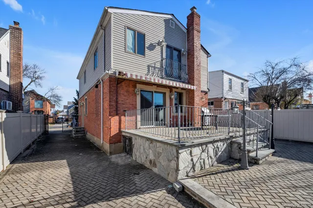 a front view of a house with a balcony