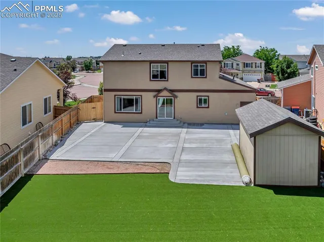 an aerial view of a house
