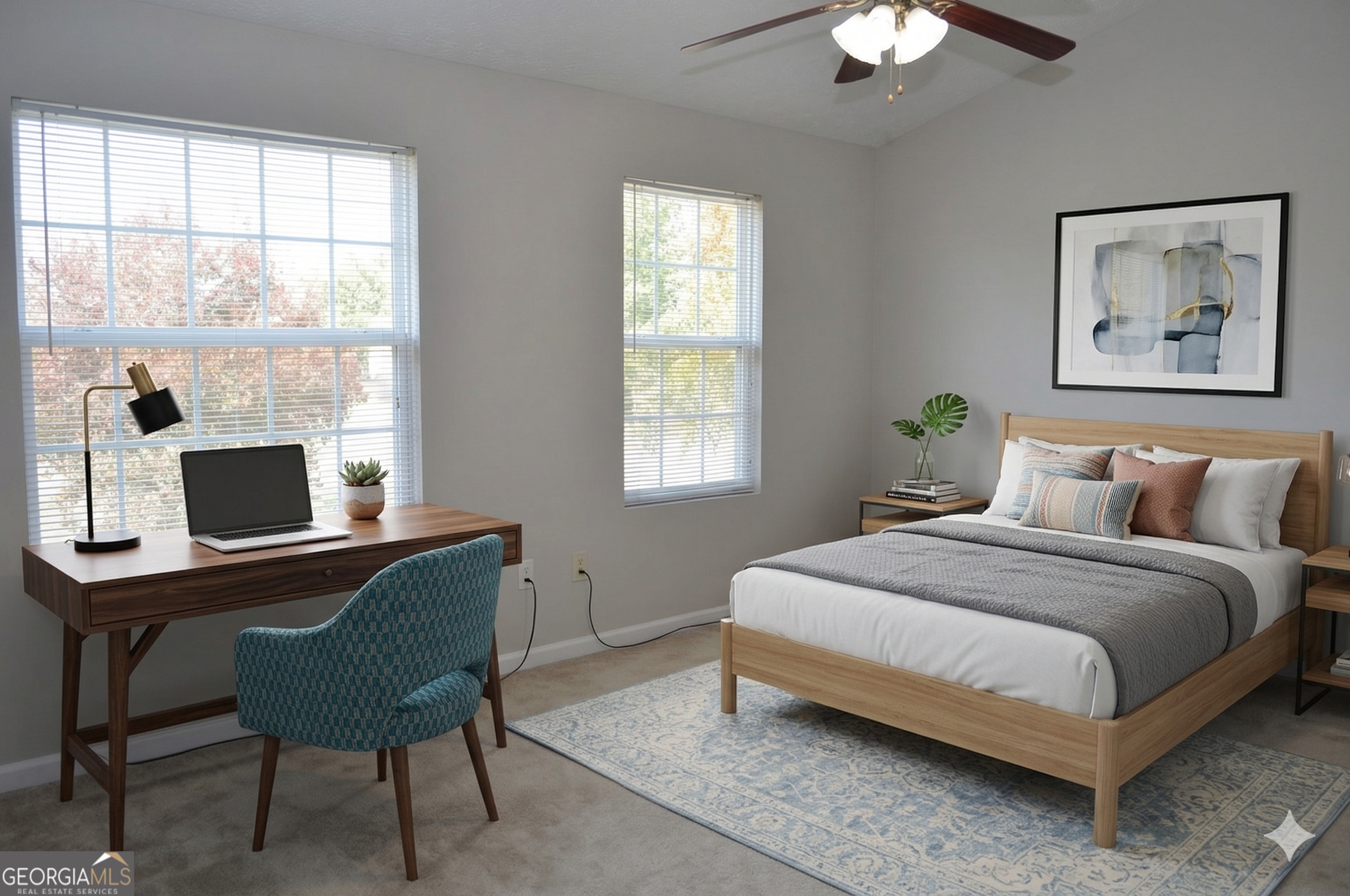 5765 Ridge Stone Way Cumming, GA 30041 - Photo 9 of 22 a bedroom with a bed and a desk