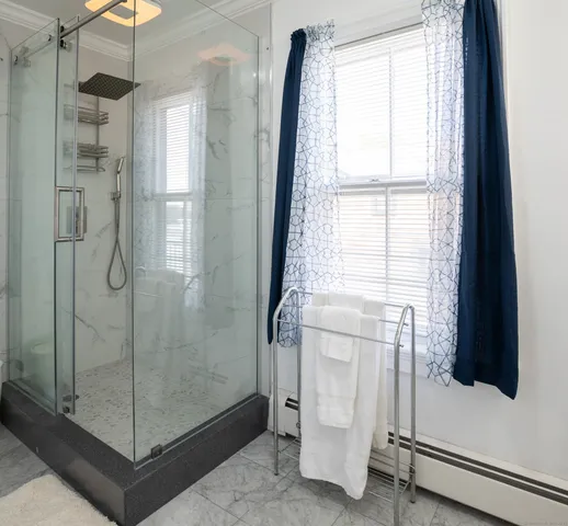 a bathroom with a shower