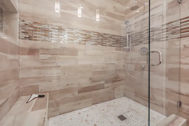 a bathroom with a shower
