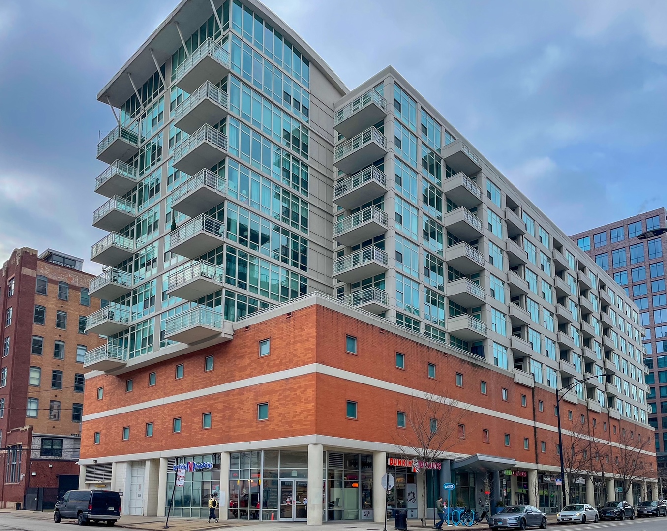 a front view of a building