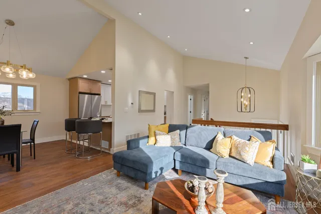 a living room with furniture and a couch